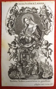 SANTINO INCISIONE ACQUAFORTE 1700 LITANIE LAURETANE CAUSA NOSTRAE LAETITIAE - Picture 1 of 1