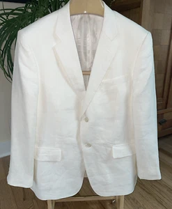 Blazer cappotto sportivo John W. Nordstrom ~ 100% lino bianco ~ taglia 44R - Foto 1 di 8