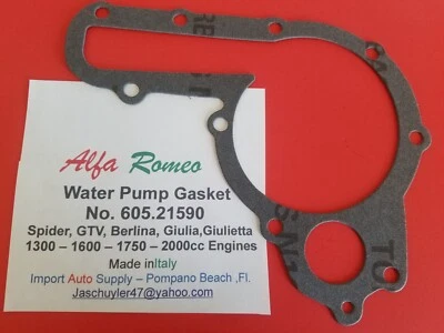 Alfa Romeo Spider, GTV, Berlina, Giulia, 1300 1600 1750 2000cc Water Pump Gasket - Image 1 of 2