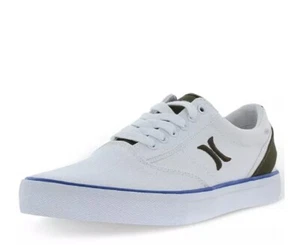 Hurley Men's 10m Skate Lace Up Sneakers Shoes White Olive Low Top - Picture 1 of 9