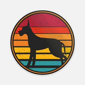 Dog Sunset Car Bumper Vinyl Sticker Decal - Picture 1 of 4