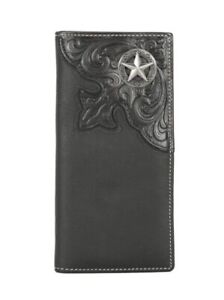 Western Genuine Leather Long Wallet Rodeo Checkbook Credit Card Wallet Star