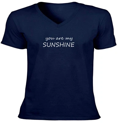 You are My Sunshine Unisex Camiseta Cuello en V Hombres Mujeres Camiseta Regalo para Seres Seres Foto 1 de 4