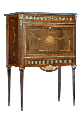 1930’s KINGWOOD INLAID SWEDISH MARBLE TOP SECRETAIRE Cover