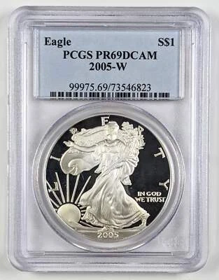 2005 W American Silver Eagle PCGS PR69 DCAM - Image 1 of 3