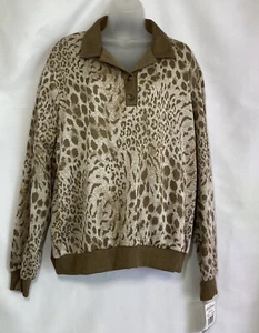Alfred Dunner Sweater Brown Cheetah Leopard Women's Size Extra Large - Picture 1 of 5