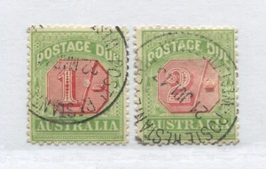 Australia 1909 Postage Dues 1/ and 2/ used - Picture 1 of 1