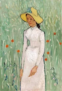 Pintura Niña en Blanco de Vincent van Gogh Reproducción - Imagen 1 de 3