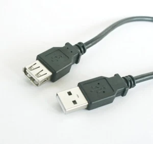 1m USB 2.0 Kabel Verlängerung A Stecker Buchse Verlängerungskabel schwarz 1,0 m - Bild 1 von 1