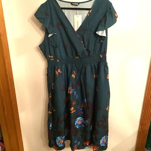 NWT BloomChic Colorful Butterfly Shirred Elastic Waist Dress Size 2X (18-20) - Picture 1 of 10