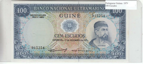 Portuguese Guinea 100 Escudos 1971 UNC Uncirculated Cover
