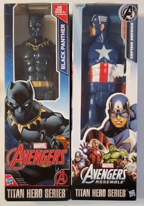Marvel Avengers  SET Assemble Captain America & Black Panther 12” Action Figure! - Picture 1 of 12