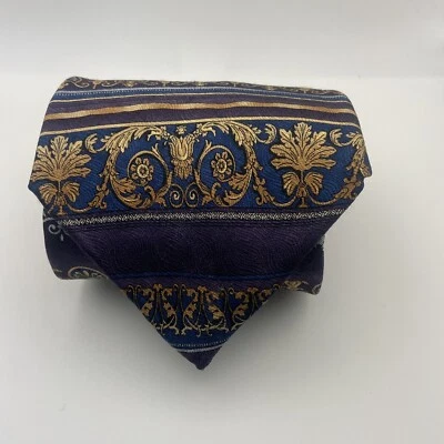 Corbata de seda Roundtree & Yorke geométrica multicolor EE. UU. XL extra larga 64,5 Foto 1 de 4