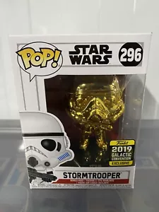 Stormtrooper Gold Star Wars 2019 Galactic Con Exclusive #296 Funko Pop! Vinyl - Picture 1 of 6