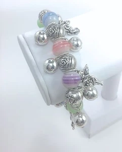 Engel Bettel Stretch Armband, Stil 1, versilbert, religiös - Bild 1 von 5