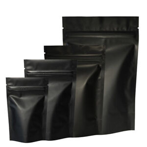 QQ Studio Black Food Safe Favor Bags, Foil Treat Bags, Resealable Snack Pouches