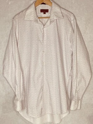 Bergamo New York Hombre Calce Ajustado 16-16 1/2 34-35 Blanco/Púrpura Foto 1 de 4