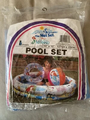 Intex The Wet Set The Little Mermaid 1991 Pool Set NOS Rare Unopened - Image 1 of 4