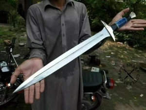 Custom Handmade D2 Stahl Full Tang Kurzschwert, kurzes Wikingerschwert mit Scheide. - Bild 1 von 3