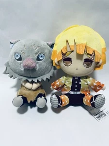 Demon Slayer Plush Hashibira Inosuke Wagatsuma Zenitsu Set of 2 FuRyu - Picture 1 of 4