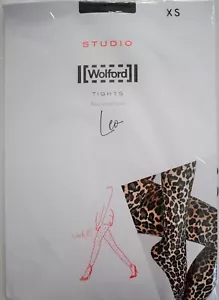 NEU WOLFORD Austria Chateau/Schwarz Tierdruck LEO 20 DEN Strumpfhosen XS - Bild 1 von 5