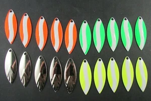 20 Stk. Custom Florescent UV / Willow Leaf / Spinner Blades 4 cm / 11/2" - Bild 1 von 7