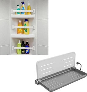 3 Pack Aluminum RV Shower Corner Storage Bar Shelf Rods + 1 Pack RV Aluminum Fol - Picture 1 of 9