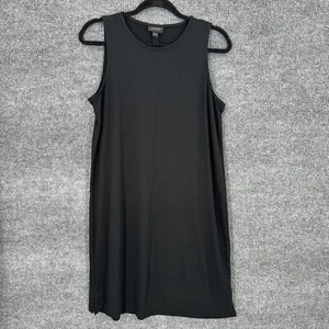 J Jill Midi Dress Womens Small Black Stretch Sleeveless Pullover Scoop Neck - Picture 1 of 11
