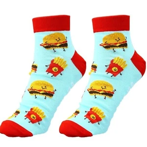 Pavilion Burger and Fries Unisex Cotton Blend Ankle Socks 75075 - Picture 1 of 4