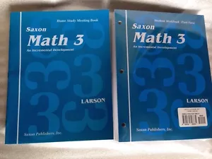 SAXON MATH 3 HOMESCHOOL STUDENT WORKBOOKS & FACT CARDS + Meeting Book Set NEW! - Picture 1 of 2