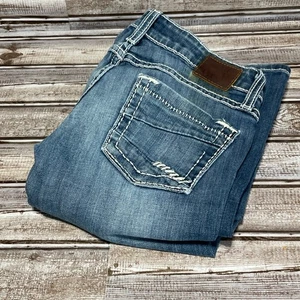 BKE Starlite Flare Jeans Women's 23Lx32 Blue Denim Embellished Pockets - Picture 1 of 8