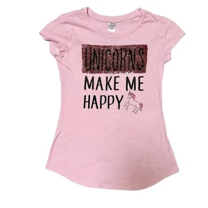 Justice Unicorn Donut Flip Sequin Shirt Size 6 - Picture 1 of 7
