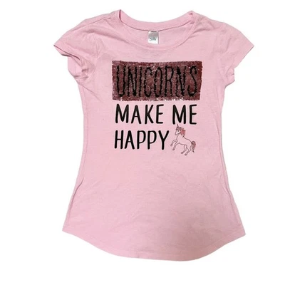 Justice Unicorn Donut Flip Sequin Shirt Size 6 - Image 1 of 4