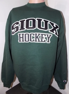 Sudadera North Dakota Fighting Sioux Hockey Cuello Redondo (M) Cosida Campeón Foto 1 de 4