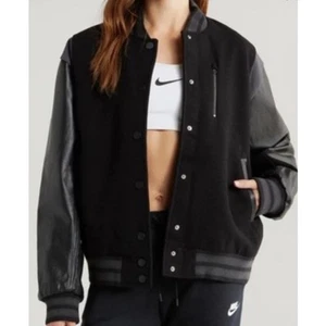 Nike NSW Destroyed Bomber Varsity Unisex Jacke Wolle & Leder - Small - Bild 1 von 13