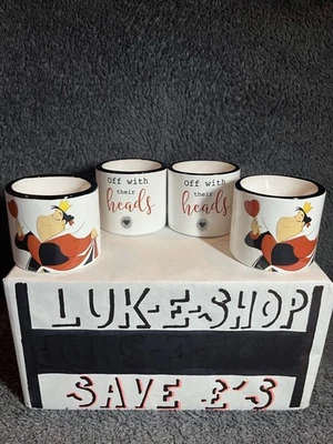 Alice in Wonderland Queen of Hearts Egg Cup Set Of 4 VGC Unused Disney Gift - Image 1 of 4