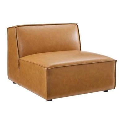 Sofá seccional Modway Restore 40,5" imitación cuero silla sin brazos en color tostado Foto 1 de 4