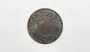 1881 H Canada 1 Cent Coin - Victoria - KM#7 - Picture 1 of 4