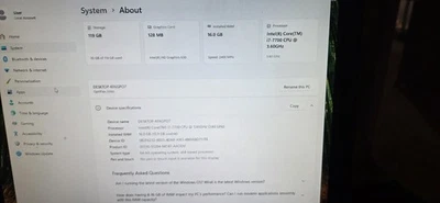 Dell OptiPlex 5050 128GB NVME Intel Core i7-7700, 3.60GHz, 16GB RAM SFF Desktop - Image 1 of 2