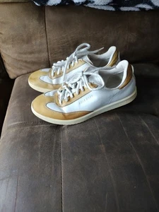 Women's Cole Haan White Tan Leather Sneakers US 6B - Picture 1 of 17
