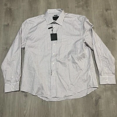 Jos A. Camisa Bank Reserve Hombre XXL Blanca A Cuadros A Medida Manga Larga Botón Nueva Con Etiquetas Foto 1 de 4