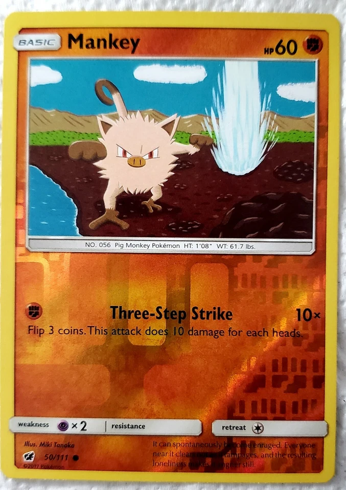 Mankey 50/111 Sm-Crimson Invasion Reverse Holo