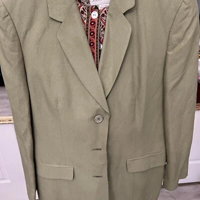 CASUAL CORNER Blazer Pant Suit sz 12 Green - Image 1 of 4