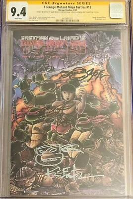 TMNT 18 CGC SS 9.4 SIGNED Eastman Bode Talbot SKETCH Teenage Mutant Ninja Turtle - Image 1 of 3