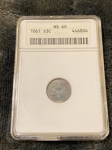 1861 Trime Mint State + Toned - Picture 1 of 3