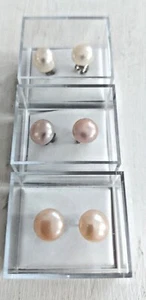 Freshwater Pearl Earrings Sterling Silver - comes in 3 different colours - Picture 1 of 5