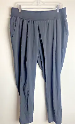 Athleta Womens Interlude Ankle Pant Size 16 Zip Pockets Pleated Lounge Black • 22€