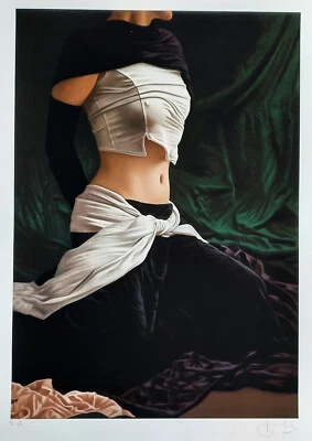 Willi Kissmer Akt Erotik handsigniert Giclee-Druck erstklassiger Faltenwurf E.A. - Bild 1 von 4