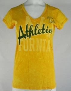Oakland Athletics Touch Damen Distress Gelb Kurzarm T-Shirt MLB M - Bild 1 von 6