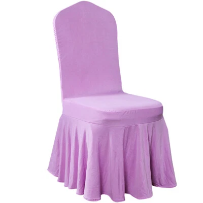 Fundas elásticas para sillas de comedor falda larga fundas para fiesta boda comedor banquete Foto 1 de 4